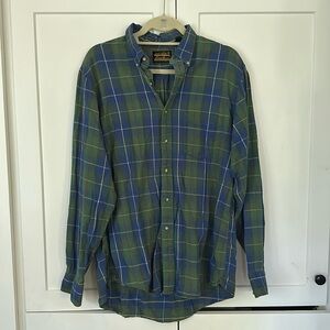 Vintage Eddie Bauer long sleeved button down flannel shirt